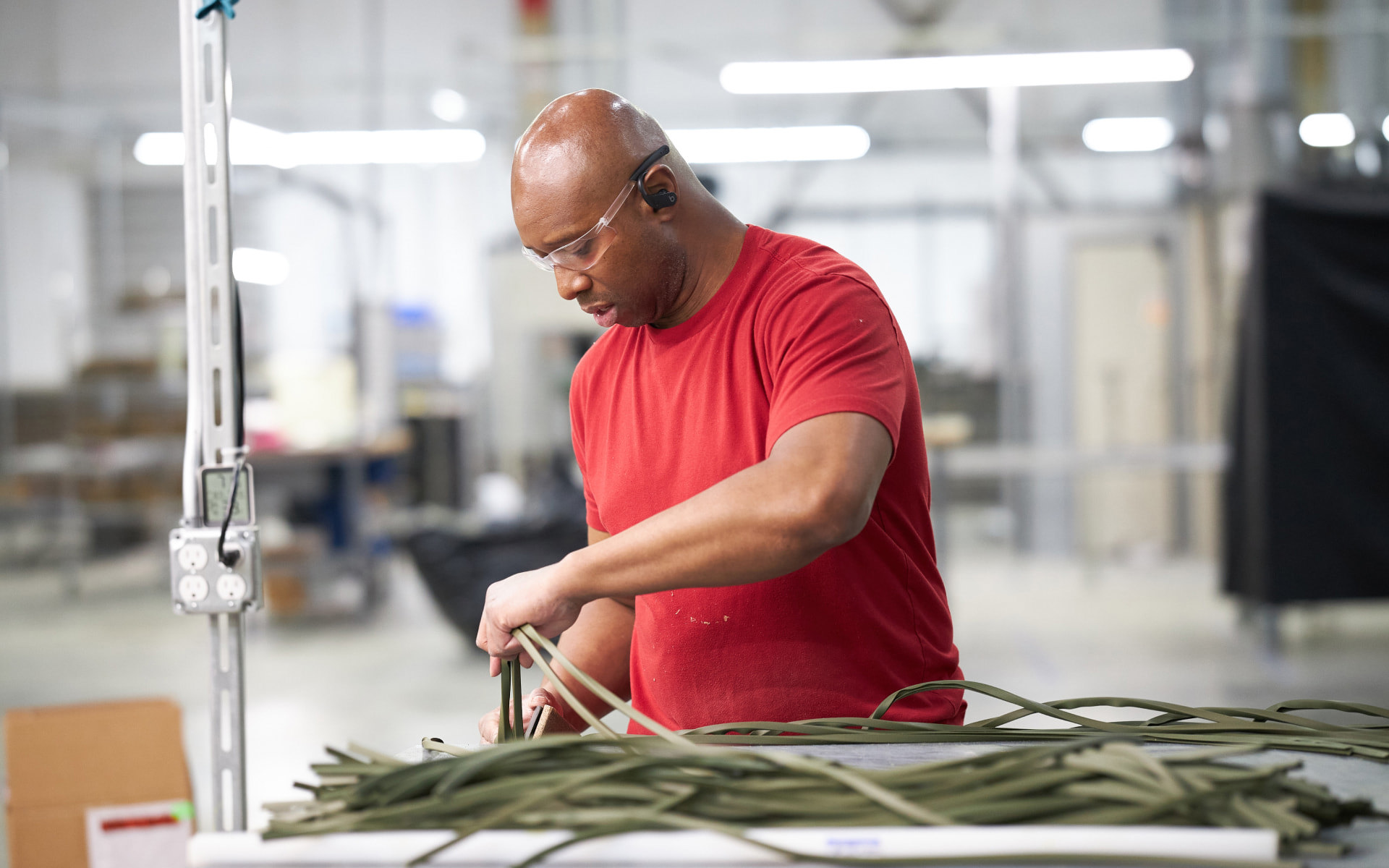 Employee working in production